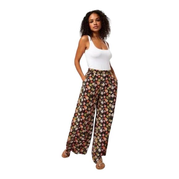 Traffic People High Waist Floral Margot Wide Leg Trousers women's sz S - Picture 3 of 14
